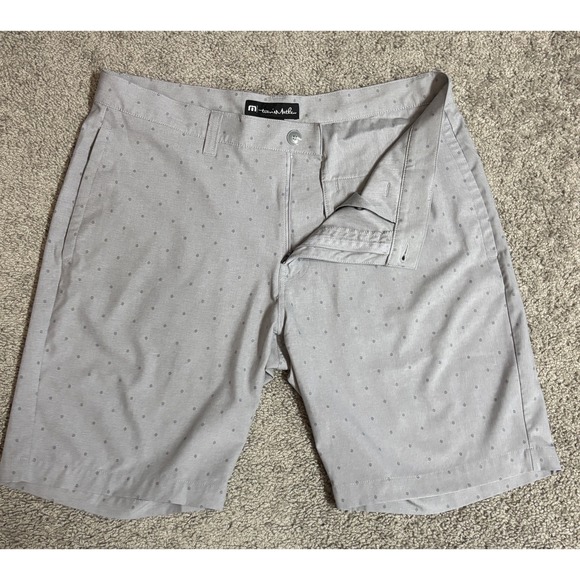 Travis Mathew Golf Shorts size 36 grey barnacle 1MW201 Geometric‎ Performance - Picture 5 of 10
